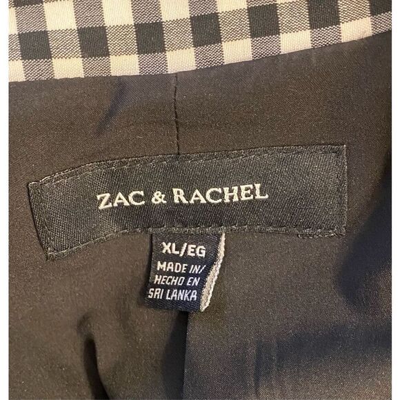 Zac & Rachel Blazer Sz. XL Black/White Check One Button Office Professional - Picture 8 of 10
